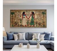 Diamond Art Painting Kits for Adults 50x25cm, 5D Large Diamond Painting Egypt Full Round Drill Gem Art Retro Ethnic Style Crystal Cross Stitch Paint by Numbers for Home Wall Decor Gifts -LR801