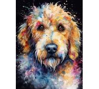 Diamond Art Painting Kits for Adults,Animal Golden Doodle Dog(2) 5D DIY Full Round Drill Paint with Diamond Dots, Home Wall Decor 11.7 x 15.8 Inch