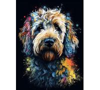 Diamond Art Painting Kits for Adults,Animal Golden Doodle Dog(4) 5D DIY Full Round Drill Paint with Diamond Dots, Home Wall Decor 11.7 x 15.8 Inch