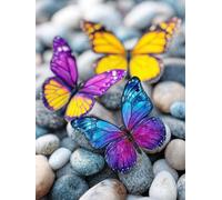 Diamond Art Painting Kits for Adults Colorful Butterfly Round Drill Full Drill 5D Diamond Paintings for Beginner Kid, Canvas Embroidery Rhinestone Crafts, Pictures for Home Wall Decor 45x60cm Qp0935