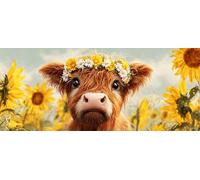 Diamond Art Painting Kits for Adults Cute Cow Round Drill Full Drill 5D Diamond Paintings for Beginners and Kids, Embroidery Arts Rhinestone Crafts, Pictures for Home Wall Decor 80x160cm Ap6906