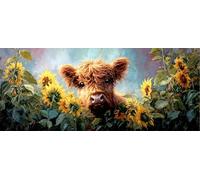 Diamond Art Painting Kits for Adults Cute Cow Square Drill Full Drill 5D Diamond Paintings for Beginners and Kids, Embroidery Arts Rhinestone Crafts, Pictures for Home Wall Decor 30x60cm Ap6813