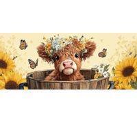 Diamond Art Painting Kits for Adults Cute Cow Square Drill Full Drill 5D Diamond Paintings for Beginners and Kids, Embroidery Arts Rhinestone Crafts, Pictures for Home Wall Decor 80x160cm Ap6877