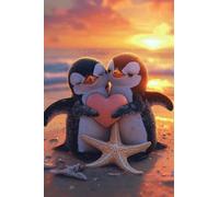 Diamond Art Painting Kits for Adults Round Drill Full Drill 5D Diamond Paintings for Beginners and Kids, Canva Embroidery Art Rhinestone Craft, Picture for Home Wall Decor, Love Penguin 50x70cm K00028