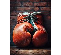 Diamond Art Painting Kits for Adults,Sport Boxing Glove on Bricks 5D DIY Full Round Drill Paint with Diamond Dots, Home Wall Decor 12 x 16 Inch