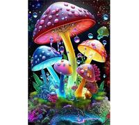 Diamond Art Painting Kits for Adults Square Drill Full Drill 5D Diamond Paintings for Beginner and Kid, Embroidery Art Rhinestone Craft, Picture for Home Wall Decor, Colorful Mushrooms 30x40cm K01861