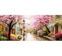 Diamond Art Painting Kits for Adults Street View Square Drill Full Drill 5D Diamond Paintings for Beginners and Kids, Embroidery Arts Rhinestone Crafts, Pictures for Home Wall Decor 50x120cm Ap6685