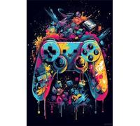 Diamond Art Painting Kits, Full Drill Gaming DIY 5D Diamond Arts and Crafts Painting Pictures, Embroidery Cross Stitch Canvas Painting by Numbers, for Adults Kids Home Wall Decoration 12x18in K-173