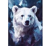 Diamond Art Painting Kits polar bear cute Diamond Painting Kits for Adults Beginners And Kids, 5D DIY Crystal Art Cross Stitch Crafts, Mosaic Kits for Adults Home Wall Decor,Unique Gifts 16x22in 0b-18