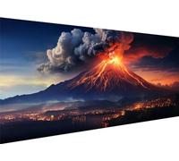 Diamond Art Painting Kits, Volcano Eruption 5D Diamond Painting for Adult Full Drill Canvas Paint by Numbers DIY Kids Embroidery Cross Stitch Pictures Art and Crafts Home Wall Decoration 36x16in S-406
