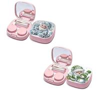 Diamond Art Painting Portable Contact Lens Case with Mirror with Storage Box Tweezers Wearing Stick Portable Eye Contacts Mini Case Container Set with L and R Caps for Home Travel-2PCS Christmas-3
