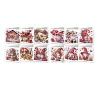 Diamond Art Painting Valentine’s Day Cards Kit, Diamond Art Blessing Present Folding Greeting Card with White Envelope for Friends, Family,Lovers-2PCS-A