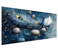 Diamond Art Peacock, 200x80cm Large Diamond Painting Kit, 5D DIY Feather Dimond Painting Kits for Adults, Rhinestones Dimond Art Supplies for Adults, Crystal Arts Kits for Room Christmas Decor E-39
