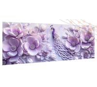 Diamond Art Peacock Diamond Painting Kits for Adults, Kids, Beginners, Craft Gifts for Women, DIY Rhinestone Gem Art Accessories, Crystal Cross Stitch Crafts, Large Paintings for Flower 27x59Inch T506