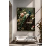 Diamond Art Peacock, Flower Diamond Painting Kits for Adults, 5D DIY Full Drill Crystal Gem Art Paintings Embroidery Mosaic Kits Crafts for Adults for Home Room Decor, Gifts 50x70 cm PjY6315 1-S