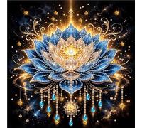 Diamond Art Pearl Art Kits for Adults Lotus Diamond Painting Kits | 5D DIY Special Shape Lotus Diamond Art Painting Kit for Beginners, Relaxing, Wall Décor and Gifts12x12inch