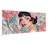 Diamond Art Pearl Diamond Painting Woman Dimond Art for Adults Beginners, DIY Embroidery Cross Stitch Canvas Painting for Kid, Mosaic Making Gem Arts for Home Decor, Gifts for Women 100x200cm FD-6770