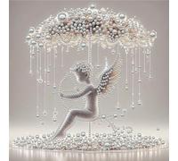 Diamond Art Pearl Painting Kit, DIY Pearl Painting Art Kits for Adults Beginners Home Wall Decor Gem Paintings Picture Arts Craft 30x30cm with Frame