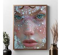 Diamond Art Pearl, Woman Diamond Art Kits Adults Large 40x50cm, 5D Dimond Painting with Round Full Drill, Adults DIY Crystal and Crafts Kits Embroidery Pictures for Home Room Wall Decor JPF 6-U