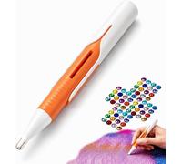 Diamond Art Pen, Automatic Diamond Painting Bead Dispenser, No Wax Needed Art Pen, for 2.8/5mm Round Drills, DIY Crafts, for Adults, No Wax Required, Accessories Kit(Orange-Large)