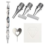 Diamond Art Pen, with Thin Version Steel Diamond Art Pen, Enduring Stickiness Putty Wax for Diamond Art Kits for Adults, Ergonomic 5D Diamond Painting Pens Accessories Tools (White 146 Tips)