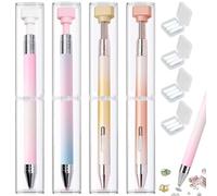 Diamond Art Pen with Wax 8-Piece Set, 4 Refillable Wax Pens & 4 Refills, Automatic Filling System for Painting