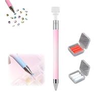 Diamond Art Pen with Wax, Automatic Refillable Wax Pen with 2Pcs Waxs for Diamond Art Nail DIY Craft, Diamonds Painting Drill Rotary Automatic Dot Pens for Art Nail DIY Craft (Pink and white)