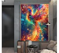 Diamond Art Phoenix Colourful Diamond Painting Kit, DIY Crystal Art Kits for Adults, 5D Dimond Art Rhinestone Cross Stitch Embroidery Kits Arts and Crafts Gem Art, Wall Art Home Decor 45x60 cm f438