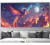 Diamond Art Phoenix Diamond Painting Japan Crystal Art kits for Adults,DIY Rhinestone Picture Crystal Embroidery Cross Stitch,5D Gem Painting Crafts kit for Beginners,Home Decoration 24x48in M-Y662