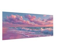 Diamond Art Pink Diamond Painting Sea Dimond Art for Adults Beginners, DIY Embroidery Cross Stitch Canvas Painting for Kid, Mosaic Making Gem Arts for Home Wall Decor, Gifts for Women 40x80cm FD-7923