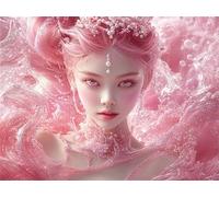 Diamond Art Pink Girl Diamond art Accessories for Adults Kids 5D DIY Full Drill With Diamonds Kits Gem art Crafts for Adults Embroidery Cross Stitch Easy Kits for Home Decor Gifts 36x48in a-73