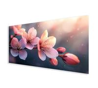 Diamond Art Pink Large Diamond Painting Kits for Adults, 5D Full Square Drill Flower Crystal Art Kits with Complete Tools, DIY Rhinestone Cross Stitch Crafts Picture for Home Decor 60x120cm B0-571