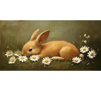 Diamond Art Rabbit， Animal Diamond Painting Kit Adults， DIY Full Drill Crystal Art Mosaic Craft Set， 5D Gem Cross Embroidery Art Accessory Adult Beginners， Home Wall Decoration 40x20cm T-z906