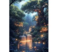 Diamond Art River, 5D Diamond Painting Tree, DIY Cross Stitch Kits for Adult, Full Drill Embroidery Cross Stitch Painting Kits for Kids, Hobbies for Adults Women, Home Wall Decor 100x130cm 7-7388