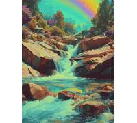 Diamond Art River Diamond Painting 25x35cm Rainbow Square Full Drill Crystal Art Kits 5D DIY Canvas Sequin Arts and Crafts for Adults Accessories Paint by Numbers Beginner and kids for Wall Decor S-11