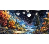 Diamond Art Romantic Diamond Painting Starry Sky Dimond Art for Adults Beginner, DIY 5D Round Drill Crafts for Adults Women, Embroidery Cross Stitch Gem Arts Crafts for Home Wall Decor 40x80cm G6-909