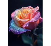 Diamond Art Rose, 5D Diamond Painting Kit for Adults Kid,Colored Adults Beginner Full Drill Gem Crystal Art, Cross Stitch Mosaic Painting Canvas Accessories, Furniture Wall Decor Gifts 50x70cm w-540