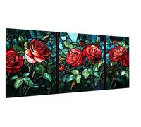 Diamond Art Rose Diamond Painting Abstract Dimond Art for Adults Beginners, 5D Embroidery Cross Stitch Canvas Painting for Kid, Mosaic Making Gem Arts for Home Decor, Gifts for Women 100x200cm FD-7770