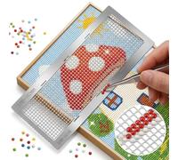 Diamond Art Ruler for Round Drills: 1020 Grids Stainless Steel Mesh Ruler, 5D Diamond Art Alignment Tool, Anti-Stick Straight Line Guide for DIY Rhinestone Crafts Accessories (Model 142)