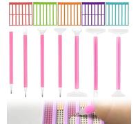 Diamond Art Ruler Tools, 5 PCS Diamond Art Accessories with 7 PCS Pen, Non-Slip Durable Dot Drills Alignment Tool for Create