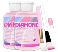 Diamond Art Sealer Kit - 240ml Fast Drying & Strong Bond Painting Glue With Brushes for DIY Art, Accessories & Puzzle Tools - Permanent Hold