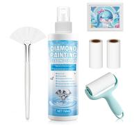 Diamond Art Sealer Spray, Diamond Art Glue, Diamond Painting Sealer, Includes Brush and Lint Roller, Diamond Painting Accessories, Strong Seal, Durable and Firm, Transparent and Traceless, 150ml