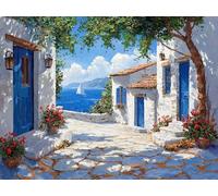 Diamond Art Seaside, Building Diamond Painting Kits Adults Beginners, Full Drill Crystal Art Embroidery Mosaic Kit, Hobbies for Adults Women, Gifts for Halloween Christmas, Home Wall Decor 20x30cm 161