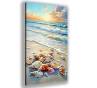 Diamond Art Seaside,Shell Diamond Painting Kits for Adults Large 24X48 INCH,5D Dimond Art Painting with Round Drill and Full Accessories,DIY Gem Crystal Arts Mosaic Kits for Adults,Home Decor,Y1026Z