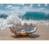 Diamond Art Shell Diamond Painting Ocean Waves Crystal Art Kits for Adults, 5D Round Drill Dimond Painting Kits for Beginner, Mosaic Making Gem Arts for Home Wall Decor, Gifts for Women 70x95cm K9-87
