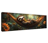 Diamond Art Sloth Diamond Painting Sunflower Dimond Art Kits Adults, DIY Full Square Drill Crystal Rhinestone Gem Arts Crafts for Beginners, Embroidery Cross Stitch Kits for Adults 150x50cm 0R-431