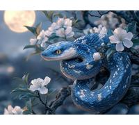 Diamond Art Snake, Animal Diamond Painting Kits Adults, 5D Round Full Drill Painting by Numbers for Adults, DIY Crystal Art Crafts Pictures Embroidery Kit for Home Decor, Gifts 8x12 inch -hcw2509C4