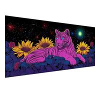 Diamond Art Starry Sky, 12x24in Large Diamond Painting Kit, 5D DIY Tiger Dimond Art for Adults Set Crystal Rhinestone Embroidery Canvas Painting for Halloween Decorations Home Wall Decor Gifts W1-486