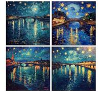 Diamond Art Starry Sky Bridge Diamond Painting Kits Adults 32x32in q-873