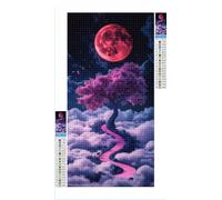 Diamond Art Starry Sky Diamond Painting Moon Crystal Art Kits for Adults, 5D DIY Cross Stitch Canvas Embroidery with Full Accessories Mosaic Crafts Pictures, Home Wall Decor Gifts 60x120cm G1-1280